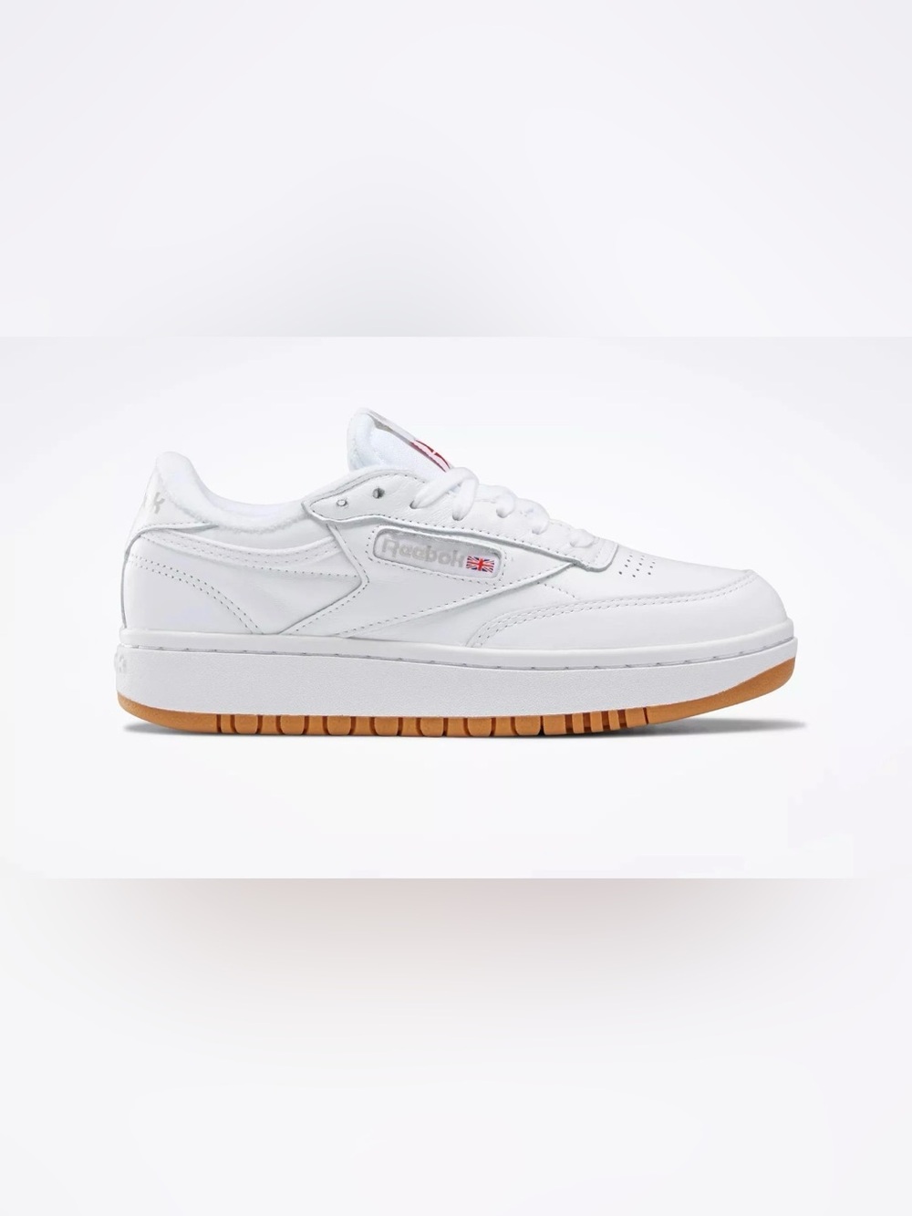 Reebok White Leather Sneakers with Gum Outsole